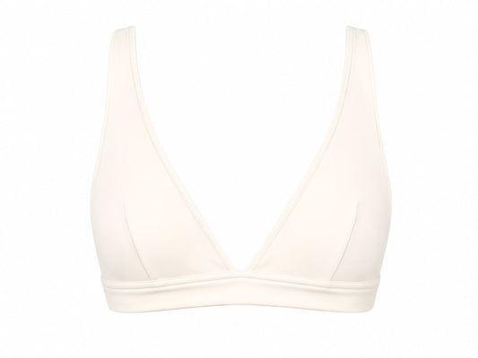 Peto triangular deportivo Aura en blanco crema de LYA Studio, foto principal