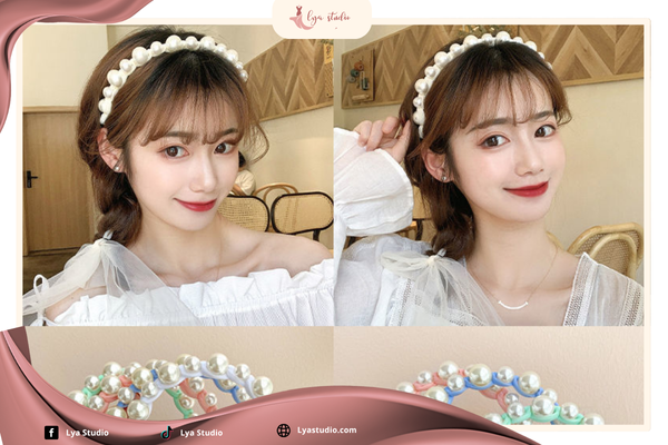 Phụ kiện phối với váy ren- kẹp tóc ngọc trai