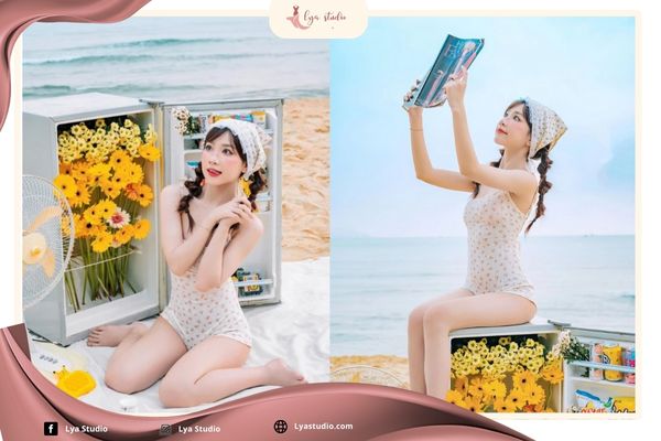 Chân ngắn đi biển mặc gì: Jumpsuit ngắn