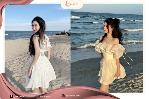Chân ngắn đi biển mặc gì: Váy maxi dáng ngắn