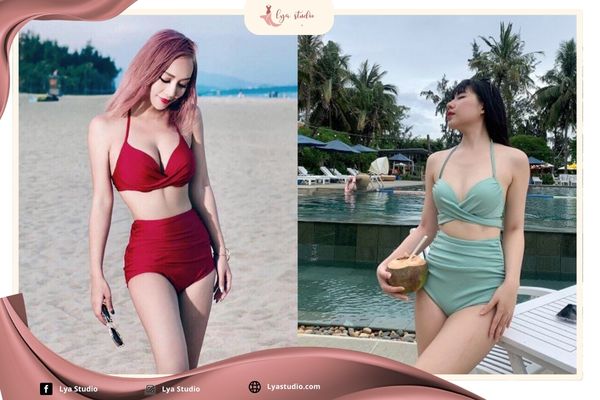 Chân ngắn đi biển mặc gì: Bikini cạp cao