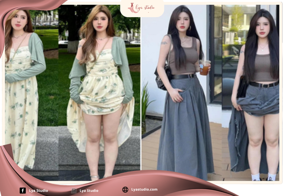 phối áo hai dây cho chubby với áo hai dây lụa