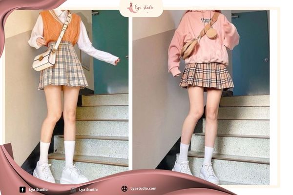 Vì sao nên phối đồ với chân váy xếp ly ngắn