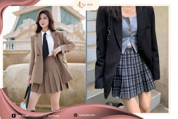 Phối đồ với chân váy xếp ly ngắn: Phong cách thanh lịch, sang trọng