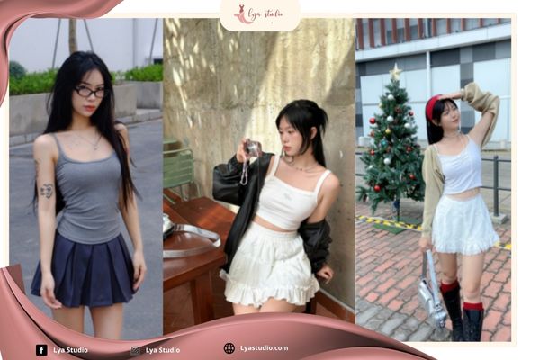 Phối đồ với chân váy xếp ly ngắn: Phong cách năng động, cá tính
