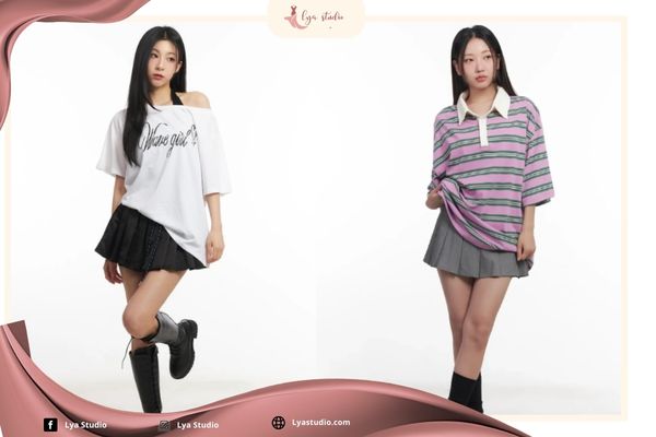 Phối đồ với chân váy xếp ly ngắn: Phối đồ vào mùa hè