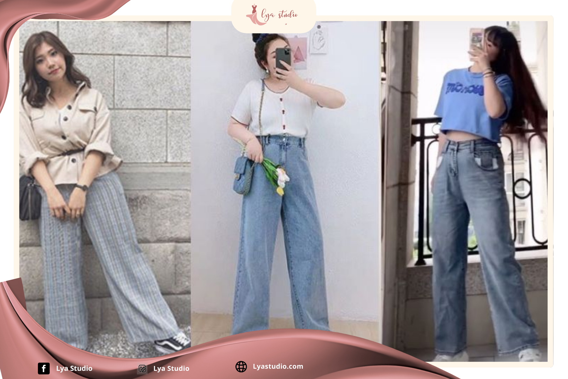 Phối đồ với quần bò ống suông cho người mập