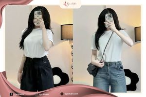 Phối đồ với quần ống rộng Lya Studio