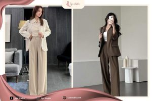 Phối đồ với quần ống rộng Lya Studio
