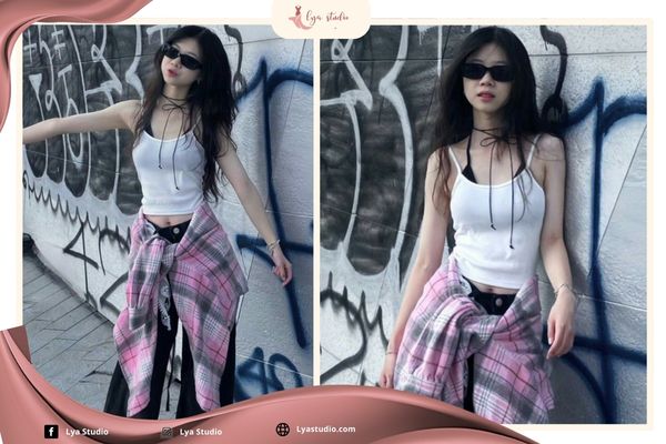 Phối đồ với quần ống rộng Lya Studio
