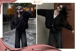 Phối đồ với quần ống rộng Lya Studio