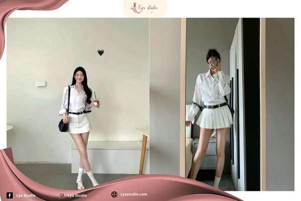 Phối đồ với áo sơ mi trắng nữ đẹp