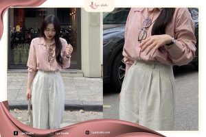 quần ống suông nữ mặc với áo gì