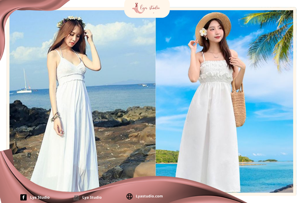phối đồ với chân váy đi biển