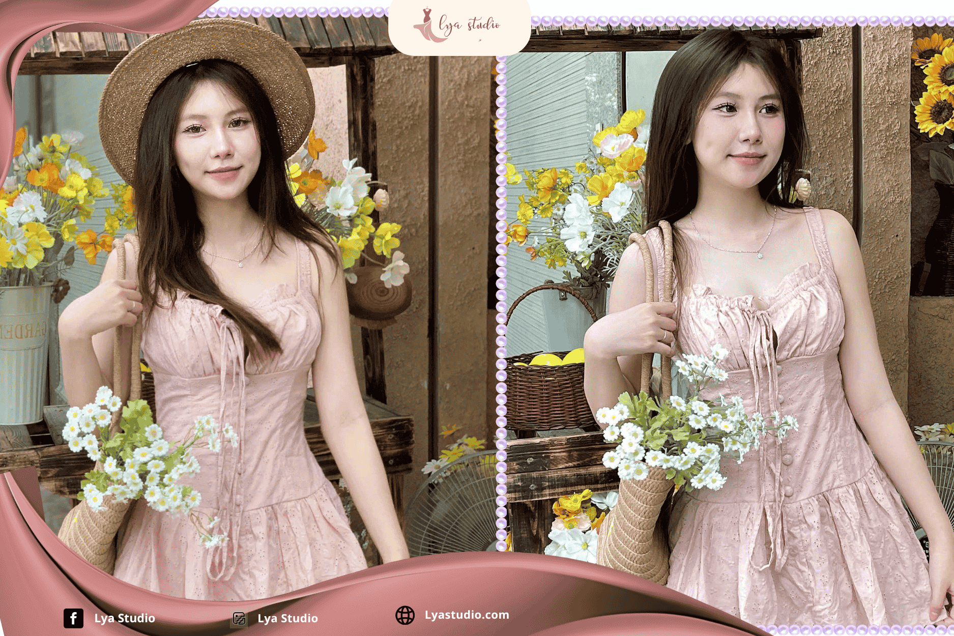 Váy ren hoa hai lớp lót nhà Lya Studio